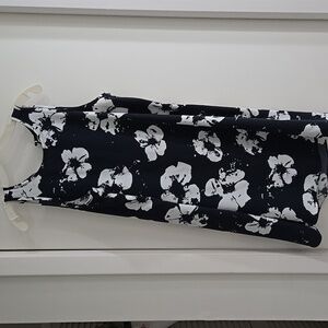 Elegant Black and White Floral Dress